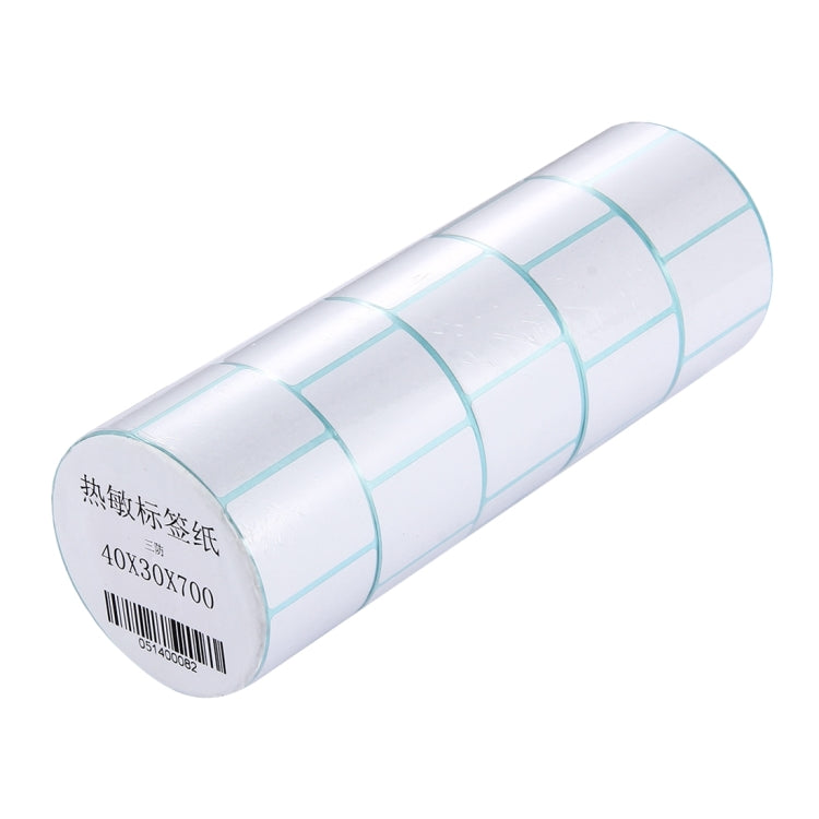 5 PCS 40 * 30 mm 700 etiquetas adhesivas térmicas papeles de código de barras