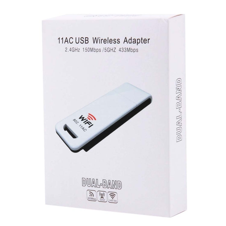 Adaptador inalámbrico WiFi USB 802.11ac compatible con doble banda de 2,4 GHz/5 GHz