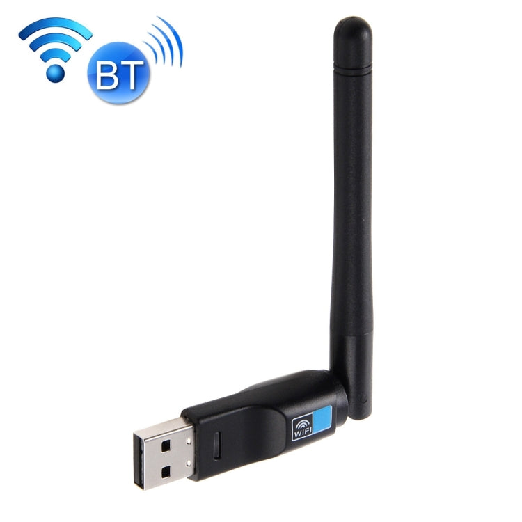 Adaptador inalámbrico 2 en 1 Bluetooth 4.0 + 150Mbps 2.4GHz USB WiFi con antena externa 2D1