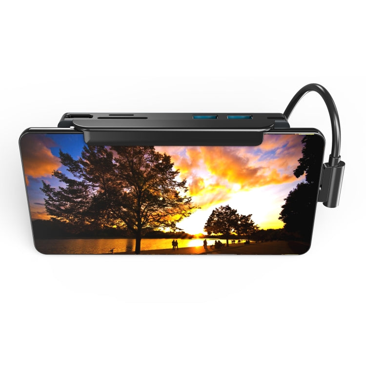AD-065 6 en 1 USB-C / Type-C a 4K HDMI + Ranura para tarjeta SD / TF + Type-C + 2 USB 3.0 HUB de estación de acoplamiento multifuncional estilo clip trasero, 6 In 1 Back Clip Style