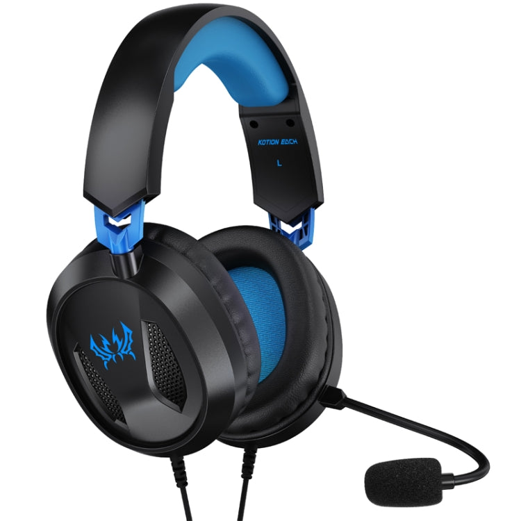 KOTION EACH G3100 Función de vibración Auriculares para juegos profesionales Auriculares para juegos con micrófono Estéreo Luz LED de graves para jugadores de PC, Longitud del cable: aproximadamente 2,4 m (azul + blanco), G3100