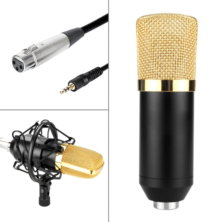 FIFINE F-700 Micrófono de grabación de sonido de condensador profesional con soporte antivibración para transmisión de radio en estudio y transmisión en vivo, puerto para auriculares de 3,5 mm, longitud del cable: 2,5 m