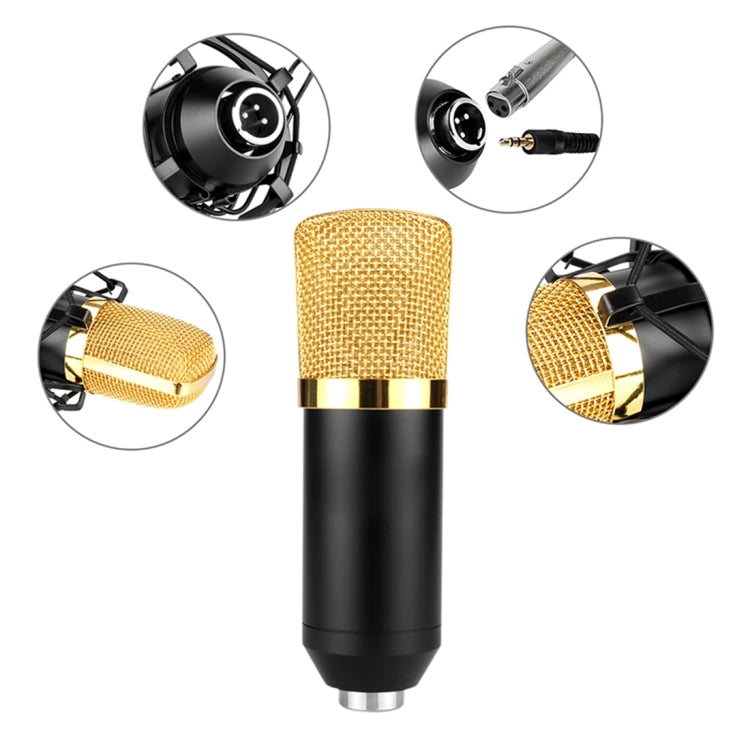 FIFINE F-700 Micrófono de grabación de sonido de condensador profesional con soporte antivibración para transmisión de radio en estudio y transmisión en vivo, puerto para auriculares de 3,5 mm, longitud del cable: 2,5 m