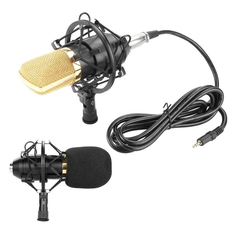 FIFINE F-700 Micrófono de grabación de sonido de condensador profesional con soporte antivibración para transmisión de radio en estudio y transmisión en vivo, puerto para auriculares de 3,5 mm, longitud del cable: 2,5 m