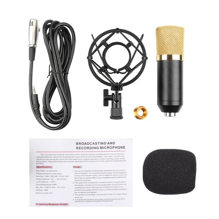 FIFINE F-700 Micrófono de grabación de sonido de condensador profesional con soporte antivibración para transmisión de radio en estudio y transmisión en vivo, puerto para auriculares de 3,5 mm, longitud del cable: 2,5 m