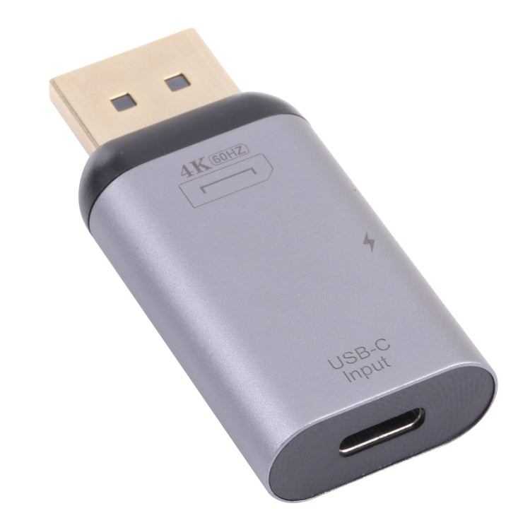 2 en 1 4K 60Hz DP macho a carga USB-C / Type-C + adaptador USB-C / Type-C hembra, DP