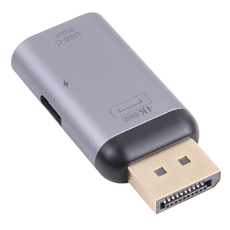 2 en 1 4K 60Hz DP macho a carga USB-C / Type-C + adaptador USB-C / Type-C hembra, DP