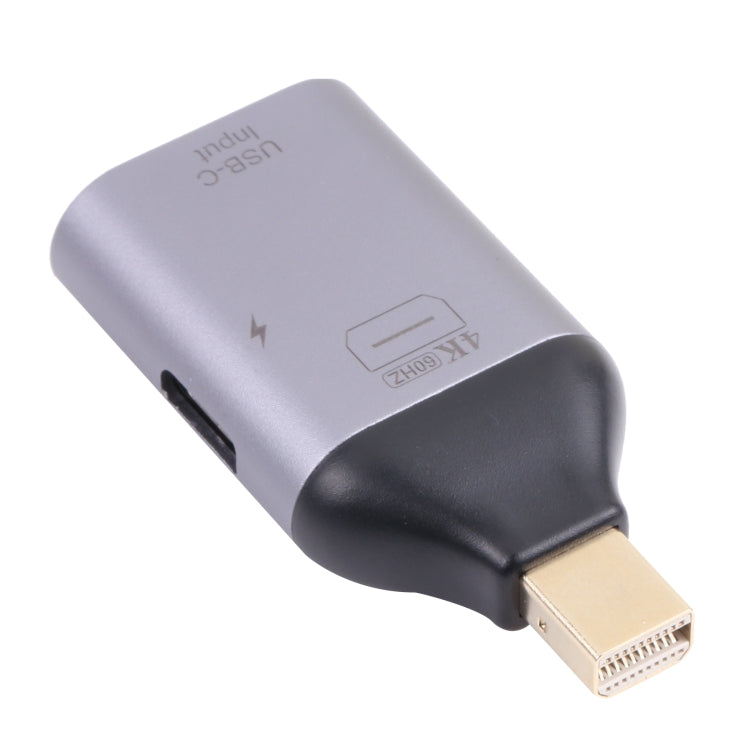 2 en 1 4K 60Hz Mini DP macho a carga USB-C / Type-C + adaptador USB-C / Type-C hembra, Mini DP