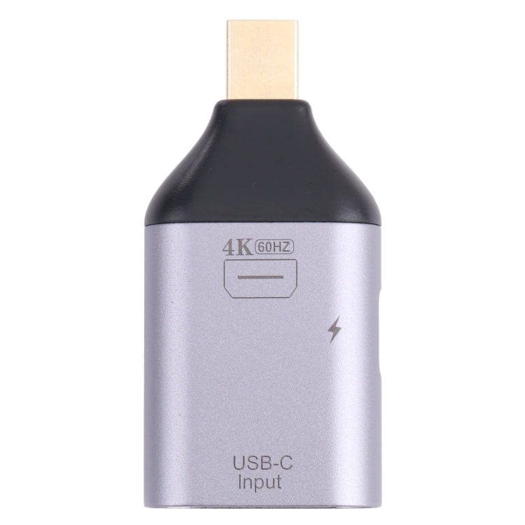 2 en 1 4K 60Hz Mini DP macho a carga USB-C / Type-C + adaptador USB-C / Type-C hembra, Mini DP