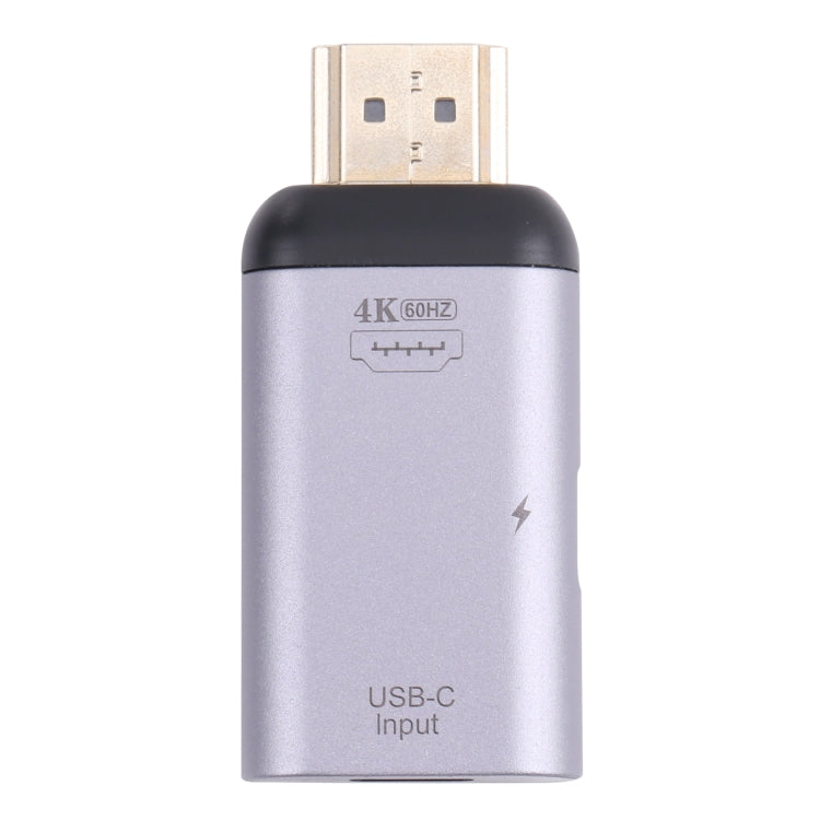 2 en 1 4K 60Hz HDMI macho a carga USB-C / Tipo-C + Adaptador USB-C / Tipo-C hembra, HDMI