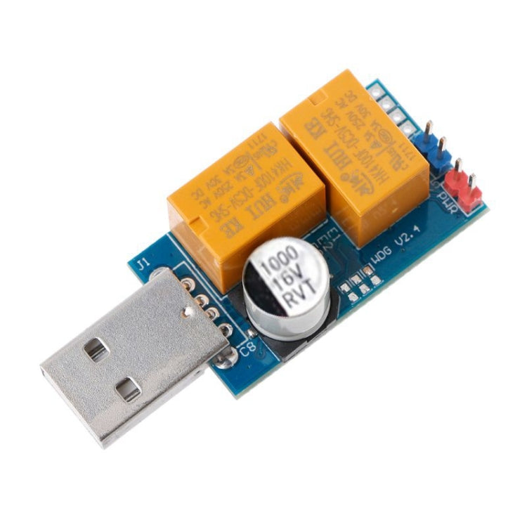 Tarjeta de vigilancia USB, relé doble, reinicio automático desatendido, pantalla azul, reinicio del temporizador de choque para juegos de servidor de minería las 24 horas
