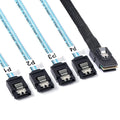 Cable de datos Mini SAS (SFF-8087) a 4 x SATA de 7 pines hembra con conexión directa de 6 Gbps, longitud: 50 cm, SFF-8087 (Length: 50cm)