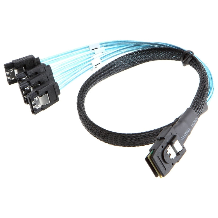 Cable de datos Mini SAS (SFF-8087) a 4 x SATA de 7 pines hembra con conexión directa de 6 Gbps, longitud: 50 cm, SFF-8087 (Length: 50cm)