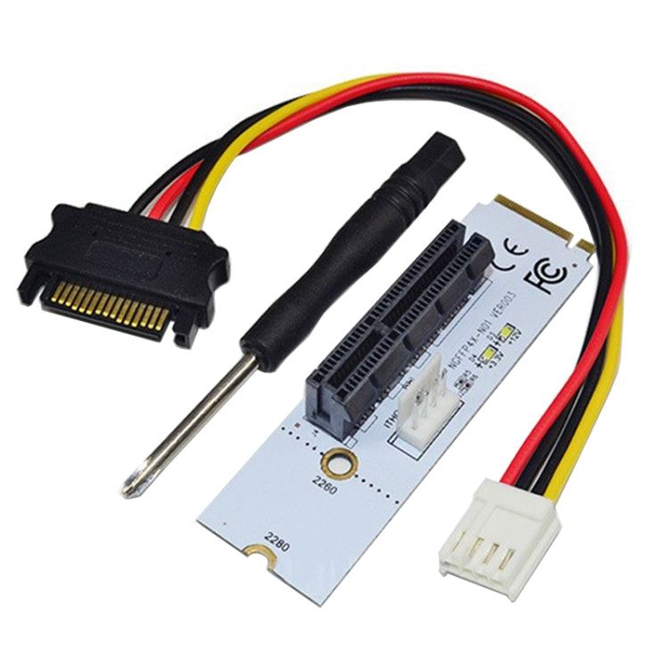 Tarjeta gráfica NGFF M.2 Key M a PCI-E 1X / 4X / 8X / 16X, adaptador de ranura para minería, tarjeta convertidora vertical con LED, VER003