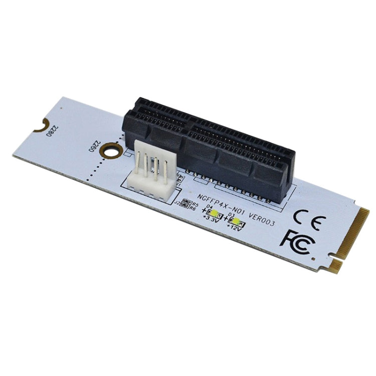 Tarjeta gráfica NGFF M.2 Key M a PCI-E 1X / 4X / 8X / 16X, adaptador de ranura para minería, tarjeta convertidora vertical con LED, VER003
