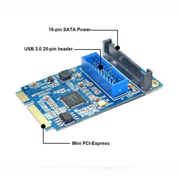 Tarjeta de expansión para PC de escritorio MINI PCI-E a USB 3.0 frontal de 19 pines, 19 Pin Power