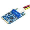 MINI PCI-E a USB 3.0 Tarjeta de expansión frontal para PC de escritorio de 19 pines con puerto de conexión de alimentación de 4 pines, 4 Pin Power