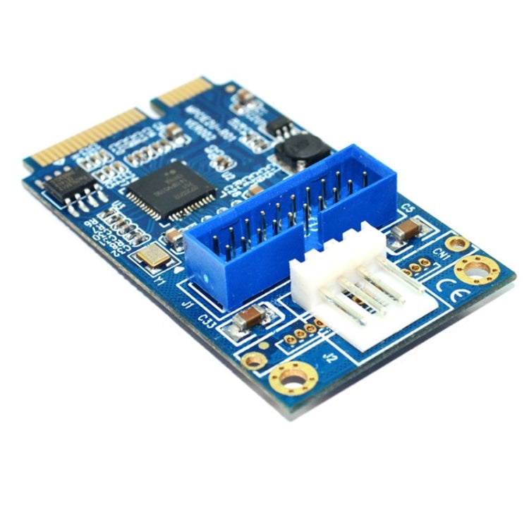 MINI PCI-E a USB 3.0 Tarjeta de expansión frontal para PC de escritorio de 19 pines con puerto de conexión de alimentación de 4 pines, 4 Pin Power