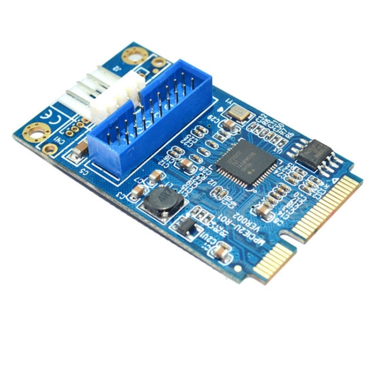 MINI PCI-E a USB 3.0 Tarjeta de expansión frontal para PC de escritorio de 19 pines con puerto de conexión de alimentación de 4 pines, 4 Pin Power