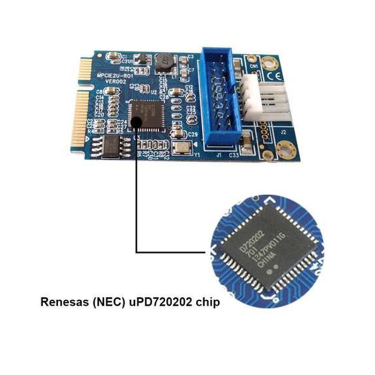 MINI PCI-E a USB 3.0 Tarjeta de expansión frontal para PC de escritorio de 19 pines con puerto de conexión de alimentación de 4 pines, 4 Pin Power