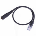 Conector de 3,5 mm a RJ9 PC / Teléfonos móviles Cable convertidor de adaptador de auriculares a teléfono de oficina, Longitud: 32 cm