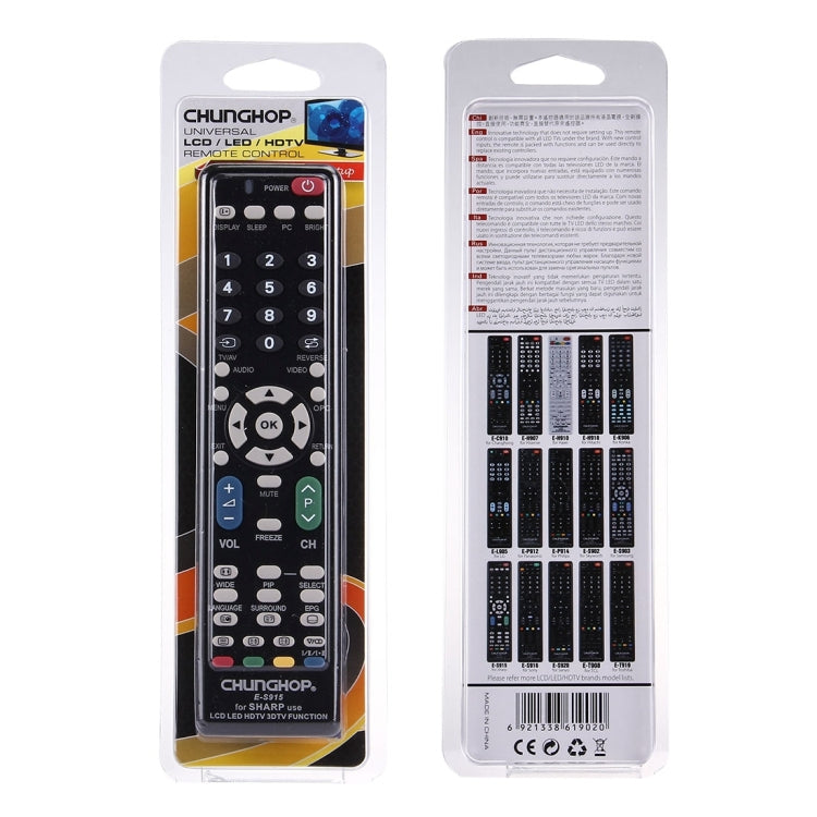 Mando a distancia universal CHUNGHOP E-S915 para SHARP LED TV / LCD TV / HDTV / 3DTV, for SHARP TV