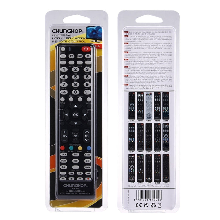 CHUNGHOP E-H907 Mando a distancia universal para HISENSE LED LCD HDTV 3DTV, for HISENSE TV