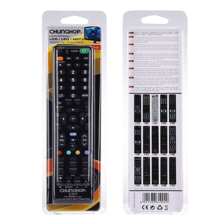 CHUNGHOP E-S916 Mando a distancia universal para SONY LED LCD HDTV 3DTV, For SONY TV
