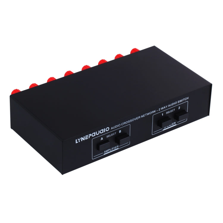 B822 Interruptor de altavoz pasivo Amplificador de potencia de 2 canales Interruptor de audio Altavoz, 2 entradas y 2 salidas