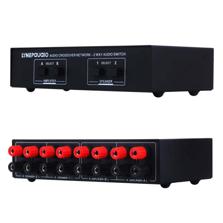 B822 Interruptor de altavoz pasivo Amplificador de potencia de 2 canales Interruptor de audio Altavoz, 2 entradas y 2 salidas