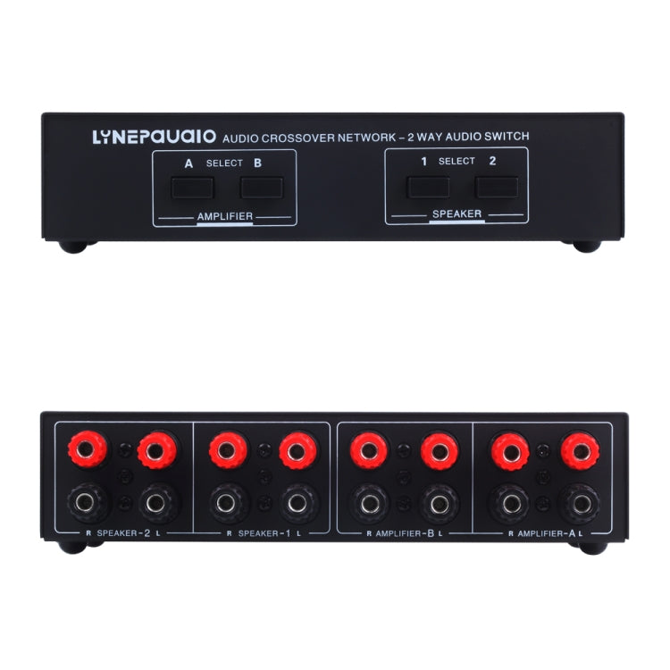 B822 Interruptor de altavoz pasivo Amplificador de potencia de 2 canales Interruptor de audio Altavoz, 2 entradas y 2 salidas
