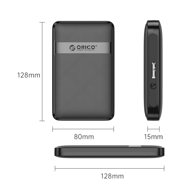 ORICO 2577U3 Diseño de textura de rejilla Caja de carcasa de disco duro ABS USB 3.0 de 2,5 pulgadas, 2577U3-V1