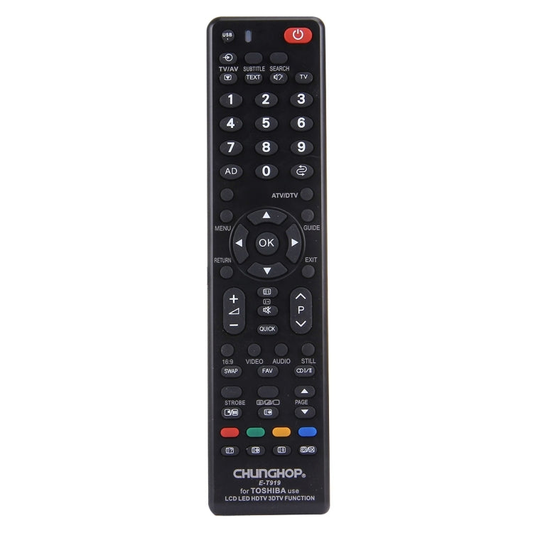 CHUNGHOP E-T919 Mando a distancia universal para TOSHIBA LED TV / LCD TV / HDTV / 3DTV, for TOSHIBA TV