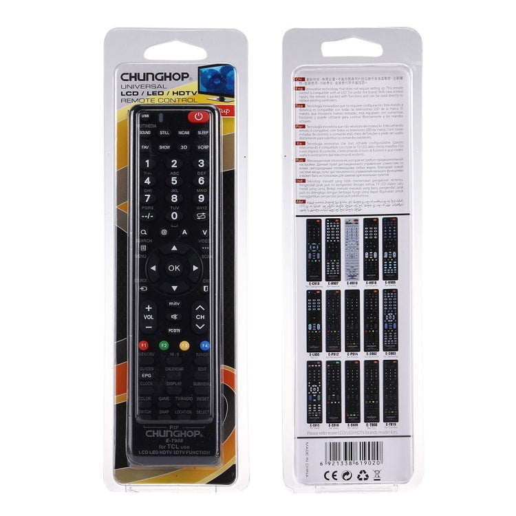 Mando a distancia universal CHUNGHOP E-T908 para TCL LED TV / LCD TV / HDTV / 3DTV, for TCL TV
