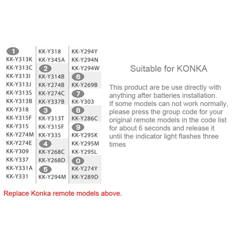 Mando a distancia universal CHUNGHOP E-K906 para KONKA LED TV / LCD TV / HDTV / 3DTV, for KONKA TV