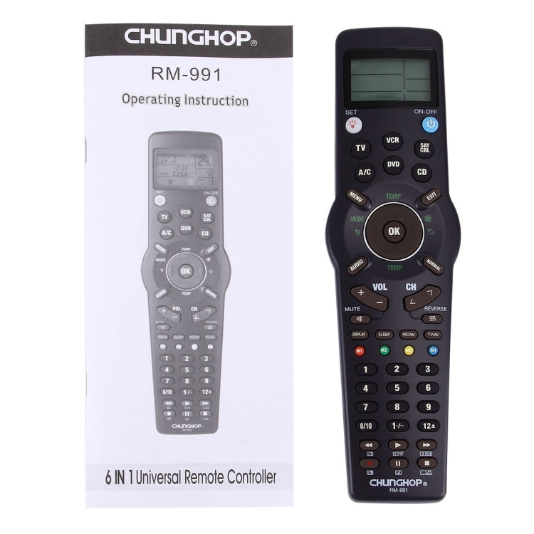 CHUNGHOP RM-L991 Mando a distancia LCD universal con función de aprendizaje para TV VCR SAT CBL DVD CD A/C, RM-L991