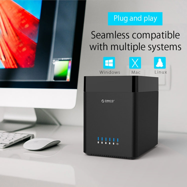 ORICO DS500U3 Caja de disco duro USB 3.0 de tipo magnético con 5 bahías de 3,5 pulgadas y indicador LED azul, USB 3.0