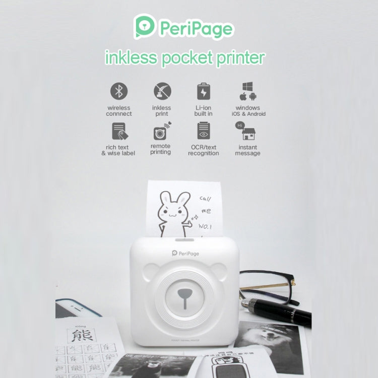Peripage A6 Impresora Bluetooth Térmica De Bolsillo Portátil Sin Tinta, A6 Pink, A6 Blue, A6 White