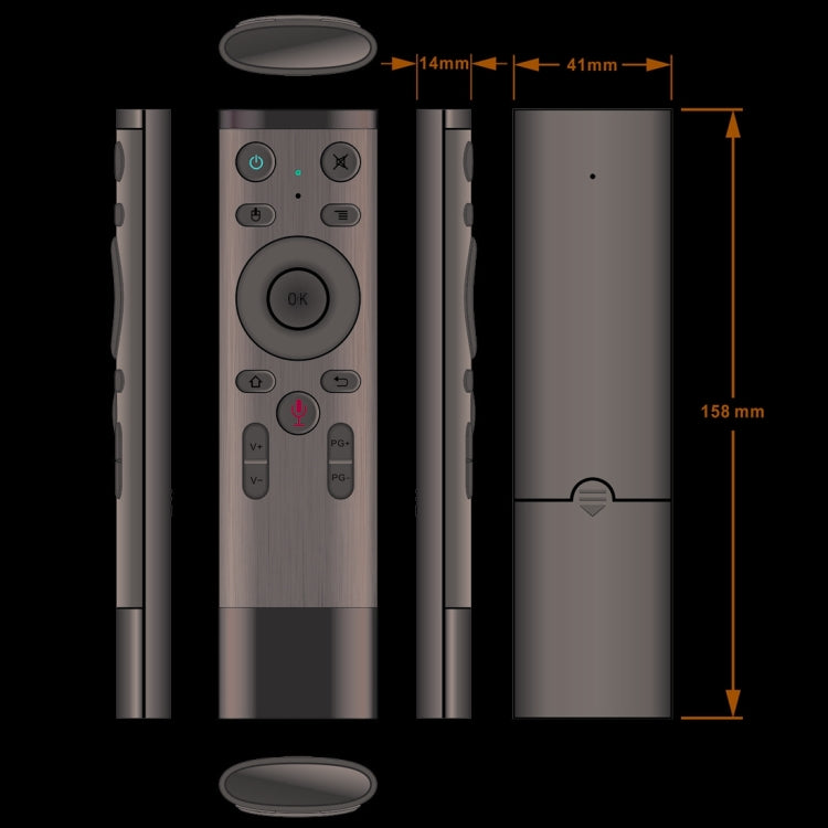 Q5 2.4G RF 3D Cepillado Moda Sentido Universal Versión de Voz Air Mouse Control Remoto