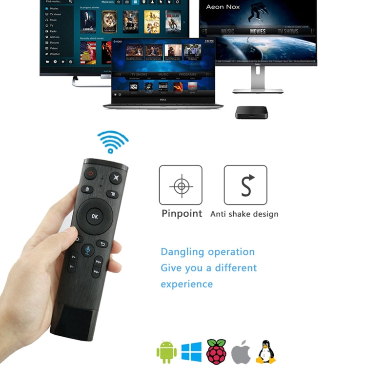Q5 2.4G RF 3D Cepillado Moda Sentido Universal Versión de Voz Air Mouse Control Remoto