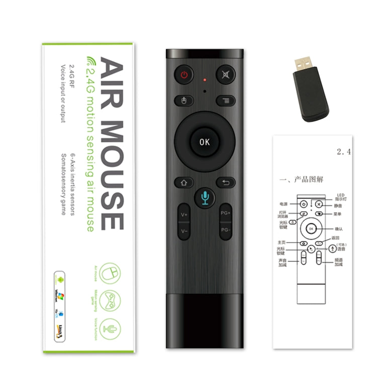 Q5 2.4G RF 3D Cepillado Moda Sentido Universal Versión de Voz Air Mouse Control Remoto
