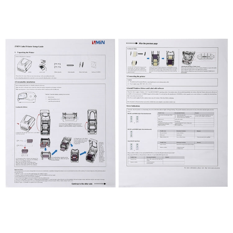 X1 Conveniente puerto USB Calibración automática térmica Impresora de códigos de barras Supermercado, tienda de té, restaurante, Tamaño máximo de papel térmico admitido: 57 * 30 mm