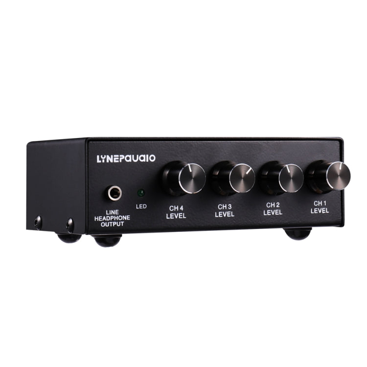 LINEPAUDIO B895 Mezclador de micrófono estéreo de cinco canales con monitoreo por auriculares