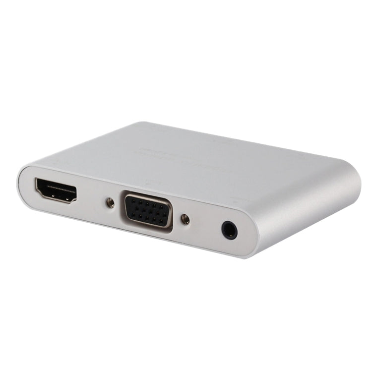 P27 Cubierta metálica Micro USB a HDMI + VGA HDTV Convertidor Adaptador AV digital, alimentación por EZCast, compatible con sistema iOS / Android / Windows