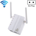 Extensor de rango inalámbrico N de 300Mbps, repetidor WiFi, amplificador de señal, enrutador de red con 2 antenas externas, enchufe de la UE, 2 External Antenna (White), 2 External Antenna (Black)