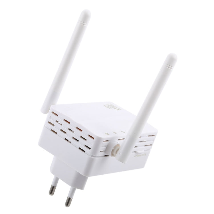 Extensor de rango inalámbrico N de 300Mbps, repetidor WiFi, amplificador de señal, enrutador de red con 2 antenas externas, enchufe de la UE, 2 External Antenna (White), 2 External Antenna (Black)