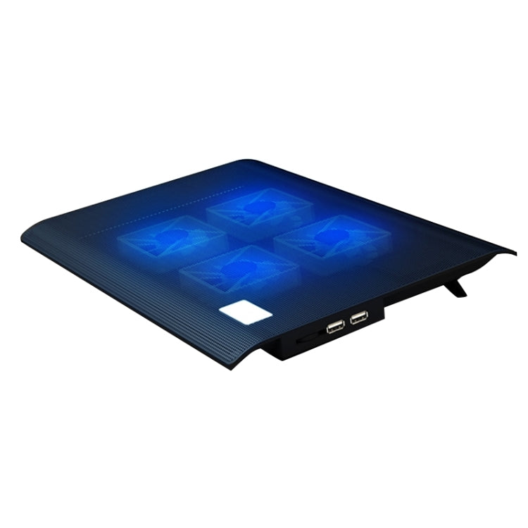 NUOXI L112A Cuatro ventiladores Velocidad ajustable Computadora portátil silenciosa Base de enfriamiento Almohadilla enfriadora USB con 2 puertos USB