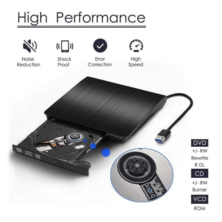 Textura cepillada USB 3.0 POP-UP Unidad externa móvil DVD-Rw DVD/CD regrabable Dispositivo externo ODD y HDD, Brushed Texture DVD(B)