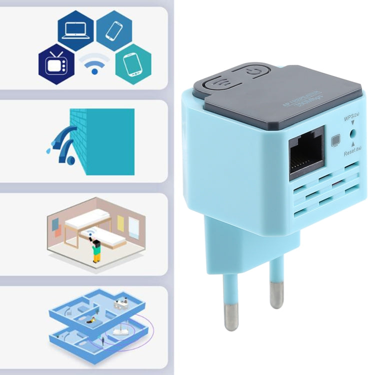 Amplificador de señal AP/repetidor inalámbrico de rango WiFi de 300Mbps, enchufe de la UE, WiFi Range AP