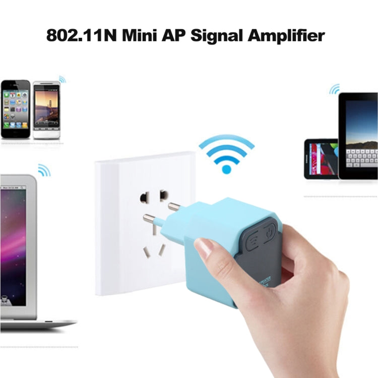 Amplificador de señal AP/repetidor inalámbrico de rango WiFi de 300Mbps, enchufe de la UE, WiFi Range AP